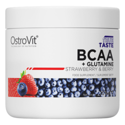 Амінокислота (БЦАА) BCAA + Glutamine (200 g, strawberry berry)