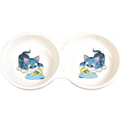 Миска Trixie для котів подвійна керамічна 2/150 мл d-11 см