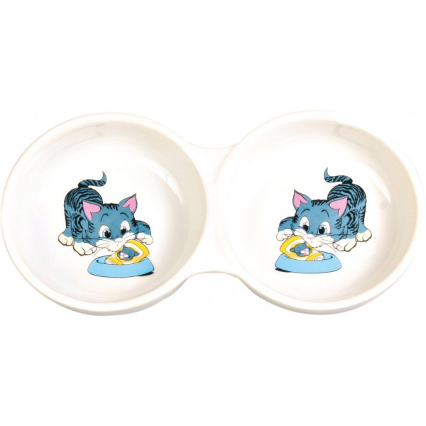 Миска Trixie для котів подвійна керамічна 2/150 мл d-11 см