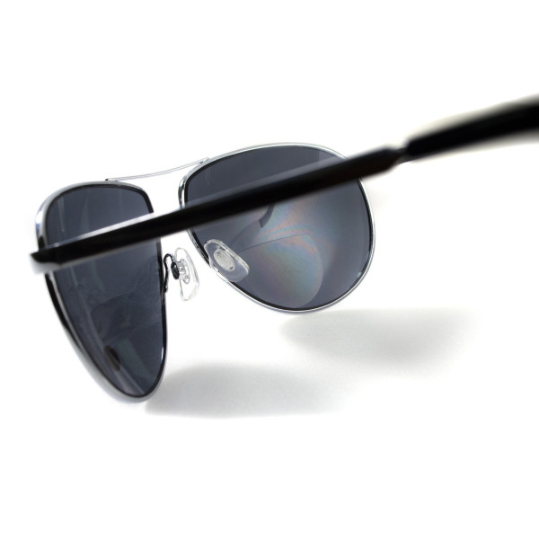 Окуляри біфокальні (захисні) Global Vision Aviator Bifocal (+2.5) (gray), чорні біфокальні лінзи в металевій оправі