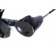 Окуляри захисні Global Vision Aviator-5 (silver mirror) дзеркальні чорні, зі з'ємним ущільнювачем із синтетичної "шкіри"
