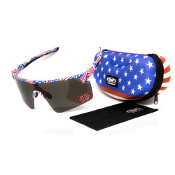 Окуляри захисні Global Vision Onyx USA Flag (gray), сірі в оправі прапор США