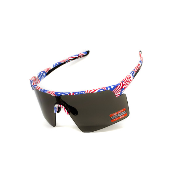 Окуляри захисні Global Vision Onyx USA Flag (gray), сірі в оправі прапор США