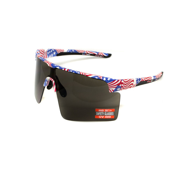 Окуляри захисні Global Vision Onyx USA Flag (gray), сірі в оправі прапор США