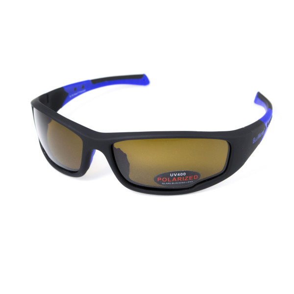 Окуляри поляризаційні BluWater Daytona-3 Polarized (brown), коричневі в чорно-синій оправі