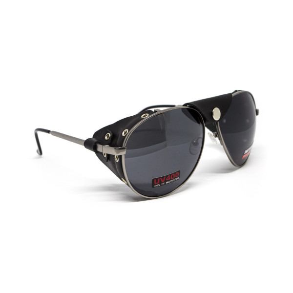 Окуляри захисні Global Vision Aviator-3 (gray), сірі зі з'ємним ущільнювачем із синтетичної "шкіри"