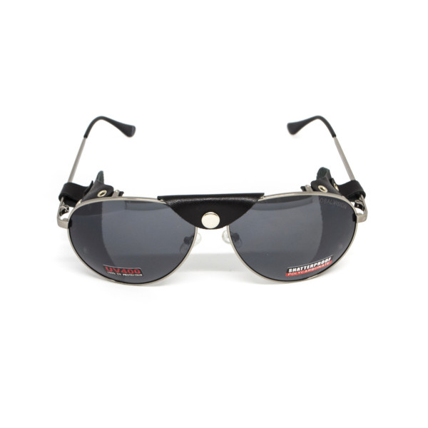 Окуляри захисні Global Vision Aviator-3 (gray), сірі зі з'ємним ущільнювачем із синтетичної "шкіри"