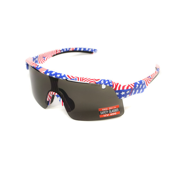 Окуляри захисні Global Vision Holeshot USA Flag (gray), сірі в оправі прапор США