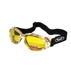 Окуляри захисні з ущільнювачем Global Vision Eliminator White Camo Forest (yellow), жовті в камуфльованій оправі