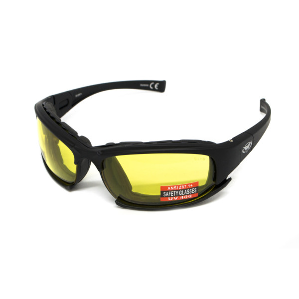Окуляри захисні з ущільнювачем Global Vision Assault (yellow) Anti-Fog, жовті