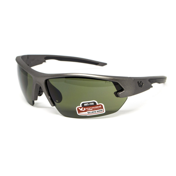 Захисні окуляри Venture Gear Tactical Semtex 2.0 Gun Metal (forest gray) Anti-Fog, чорно-зелені в оправі кольору "темний металік"