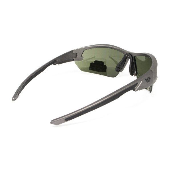 Захисні окуляри Venture Gear Tactical Semtex 2.0 Gun Metal (forest gray) Anti-Fog, чорно-зелені в оправі кольору "темний металік"