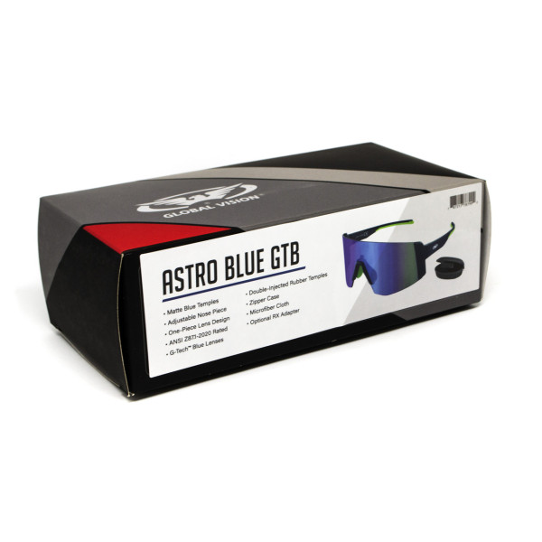 Окуляри захисні Global Vision Astro Blue (G-Tech™ blue), дзеркальні сині в синій оправі (з можливістю установки діоптрійної