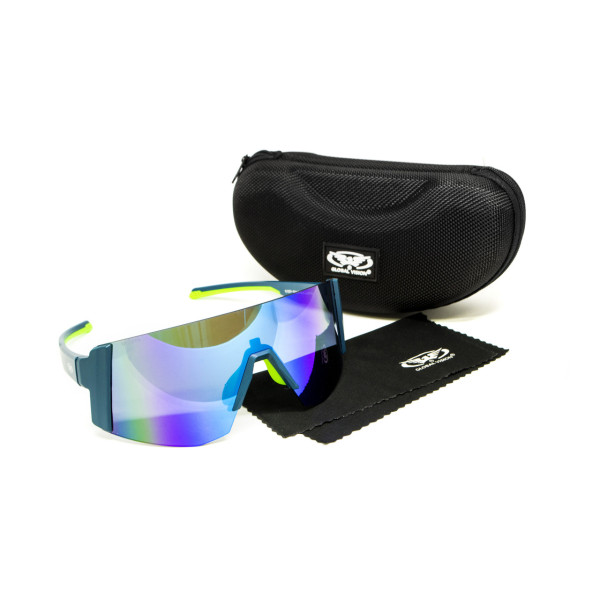 Окуляри захисні Global Vision Astro Blue (G-Tech™ blue), дзеркальні сині в синій оправі (з можливістю установки діоптрійної