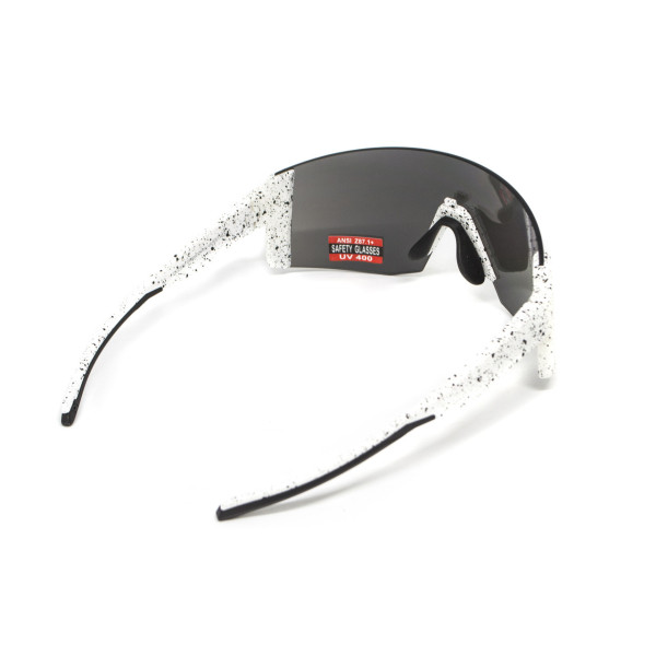 Окуляри захисні Global Vision Astro White (G-Tech™ silver), дзеркальні сірі в білій оправі (з можливістю установки діоптрійної