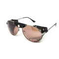 Окуляри захисні Global Vision Aviator-3 (drive mirror), коричневі зі з'ємним ущільнювачем із синтетичної "шкіри"