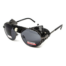 Окуляри захисні Global Vision Aviator-5 GunMetal (gray), сірі в темній оправі зі з'ємним ущільнювачем із синтетичної "шкіри"