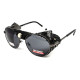 Окуляри захисні Global Vision Aviator-5 GunMetal (gray), сірі в темній оправі зі з'ємним ущільнювачем із синтетичної "шкіри"