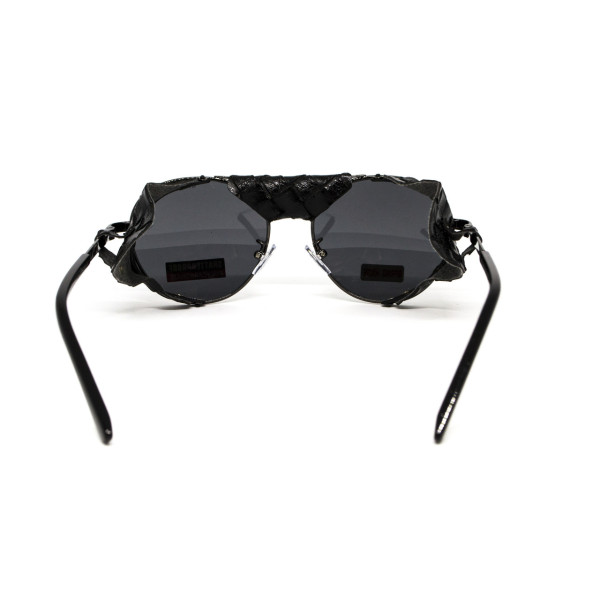 Окуляри захисні Global Vision Aviator-5 GunMetal (gray), сірі в темній оправі зі з'ємним ущільнювачем із синтетичної "шкіри"