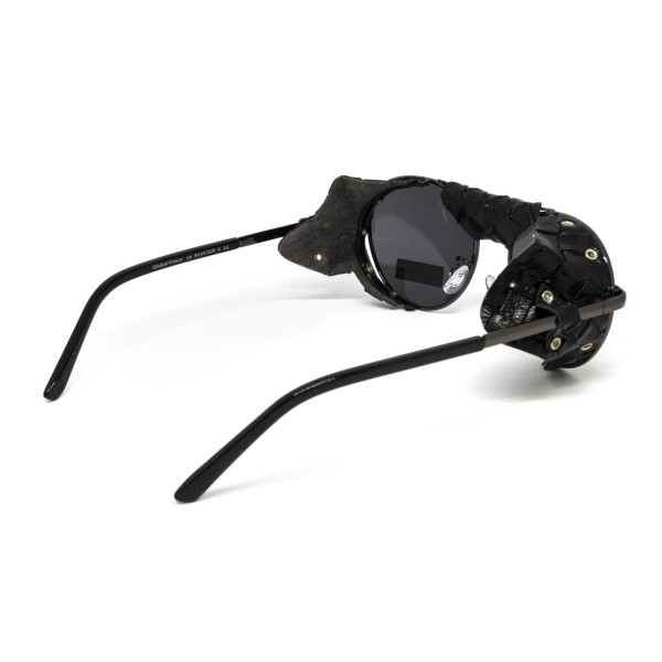 Окуляри захисні Global Vision Aviator-5 GunMetal (gray), сірі в темній оправі зі з'ємним ущільнювачем із синтетичної "шкіри"