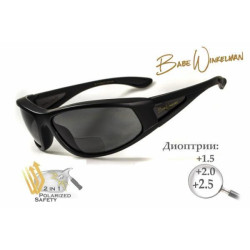 Окуляри біфокальні поляризаційні (захисні) BluWater Winkelman-2 polarized (+2.0 bifocal), (gray) чорні