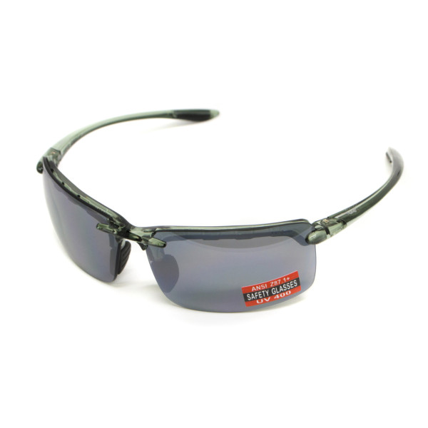 Окуляри захисні Global Vision Wheelin Crystal Gray (flash mirror), дзеркальні сірі лінзи в сірій напівпрозорій оправі