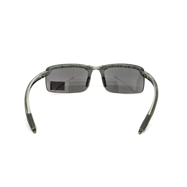 Окуляри захисні Global Vision Wheelin Crystal Gray (flash mirror), дзеркальні сірі лінзи в сірій напівпрозорій оправі