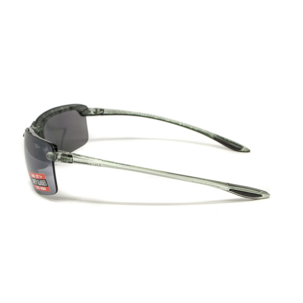 Окуляри захисні Global Vision Wheelin Crystal Gray (flash mirror), дзеркальні сірі лінзи в сірій напівпрозорій оправі