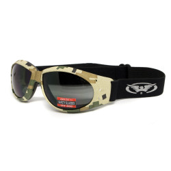 Окуляри захисні з ущільнювачем Global Vision Eliminator Camo Pixel (gray), сірі в камуфльованій оправі
