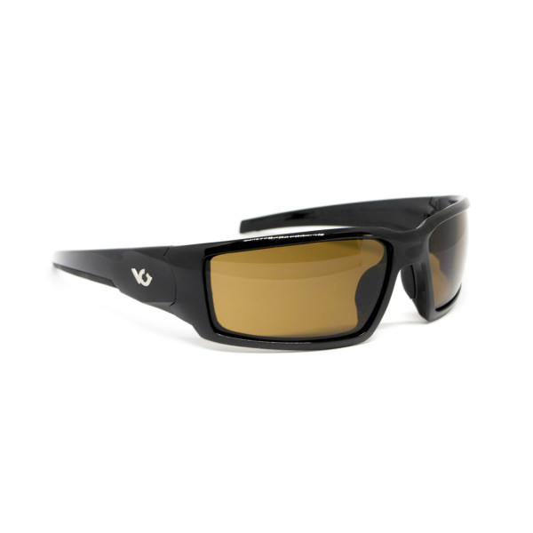 Окуляри захисні Venture Gear Pagosa (bronze) Anti-Fog, коричневі в чорній оправі