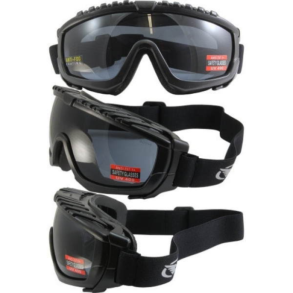 Окуляри захисні з ущільнювачем Global Vision Ballistech-1 (smoke) Anti-Fog, чорні