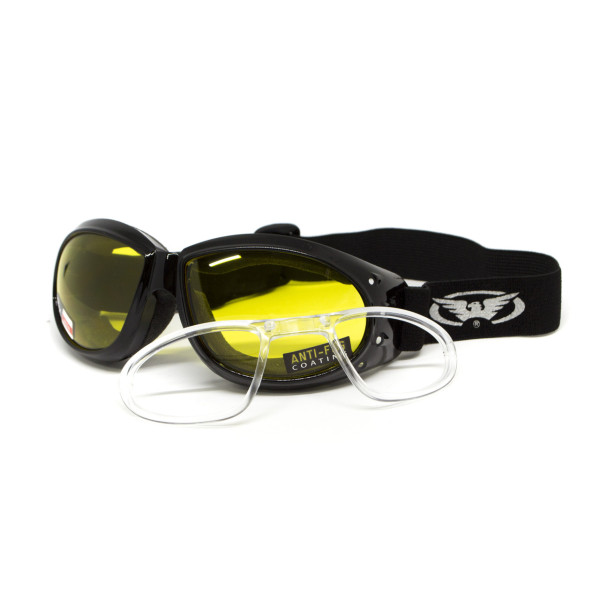 Окуляри захисні з ущільнювачем Global Vision Eliminator RX (yellow) Anti-Fog, жовті з діоптричною вставкою