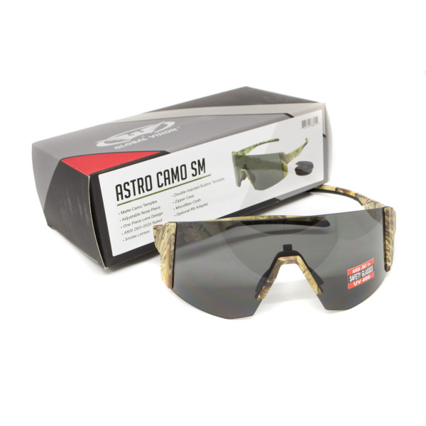 Окуляри захисні Global Vision Astro Camo (gray), сірі в камуфльованій оправі (з можливістю установки діоптрійної вставки)