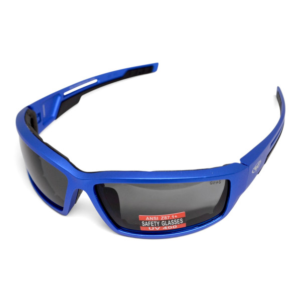 Окуляри захисні Global Vision Sly Blue Metallic (smoke), сірі лінзи в оправі синій металік