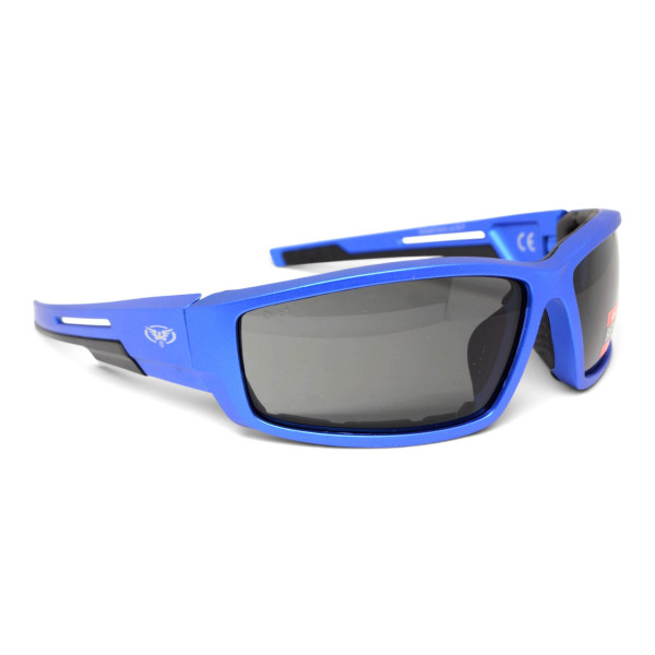 Окуляри захисні Global Vision Sly Blue Metallic (smoke), сірі лінзи в оправі синій металік
