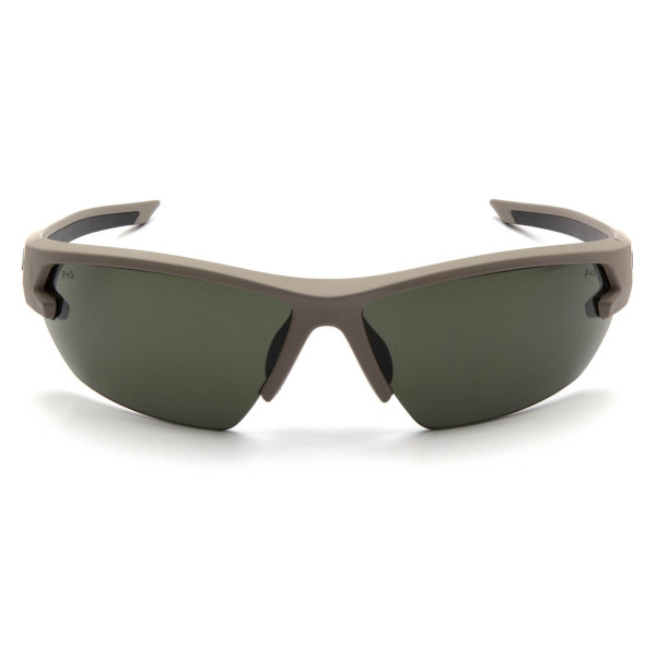 Окуляри захисні Venture Gear Tactical Semtex 2.0 Tan (forest gray) Anti-Fog, чорно-зелені в пісочній оправі