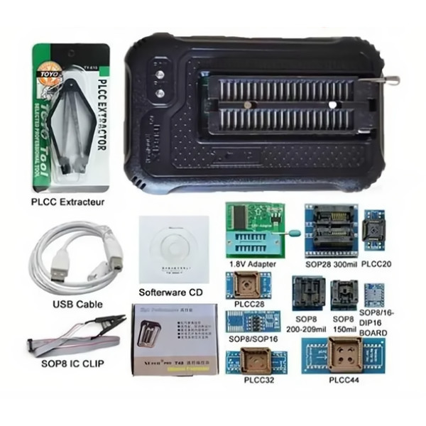 USB програматор мікросхем Xgecu T48 (TL866 3G) з адаптерами 12в1, універсальний