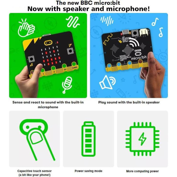 Контролер BBC Micro:bit V2.2 ARM Cortex M4 з Bluetooth, плата для навчання і розробки