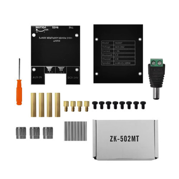 Аудіо підсилювач потужності звуку HiFi 2x50Вт Bluetooth 5.0 TD5182A, ZK-502MT