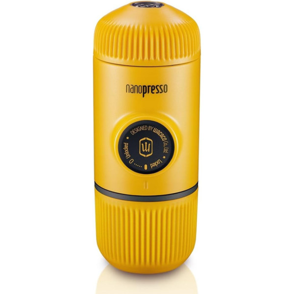 Портативна еспресо-кавоварка Wacaco Nanopresso жовта, механічна, для меленої кави