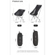 Стілець складаний ультралегкий Naturehike Stellaluna L04 CNK2450JJ015, розмір L, алюміній, сірий