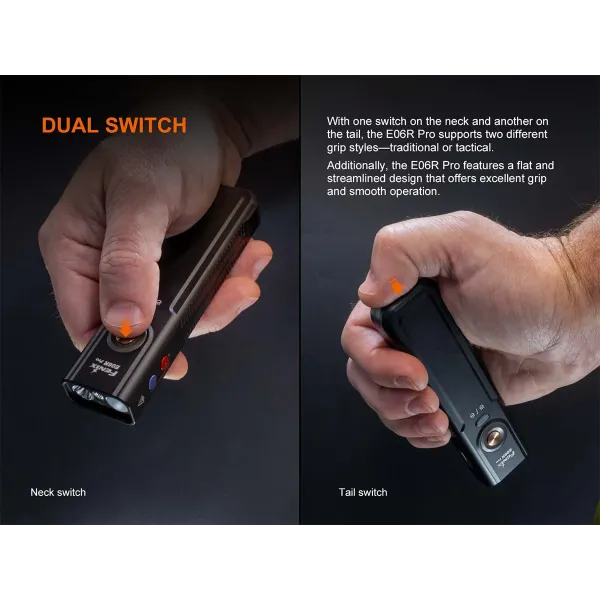 Ліхтар наключний Fenix E06R PRO, помаранчевий