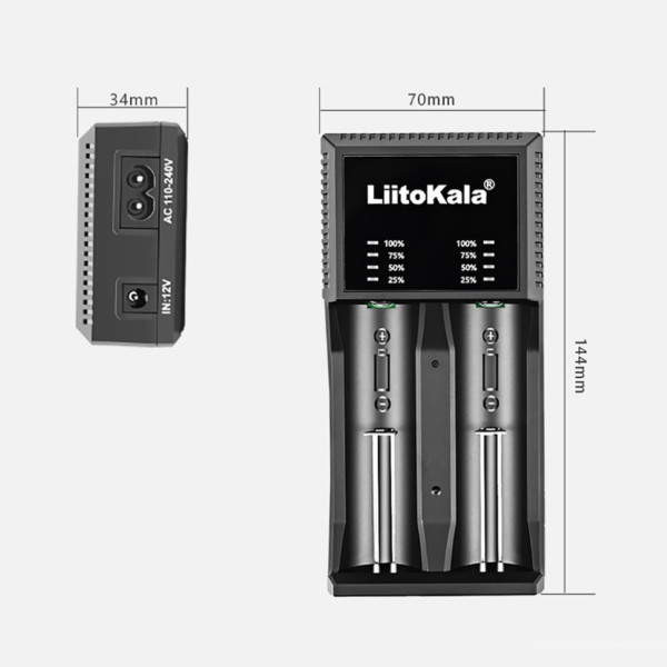 Універсальний зарядний пристрій LiitoKala Lii-PL2 EU на 2 канали + автомобільний кабель (Lii-PL2+Carcable)