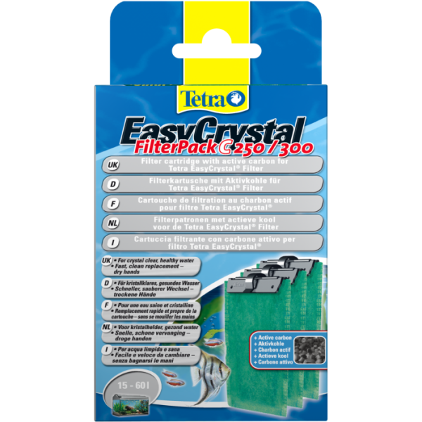 Вкладиш Tetra фільтруючий Filter Pack 250/300 C для внутрішнього фільтра Tetra Easy Crystal 250/300 з активованим вугіллям 3