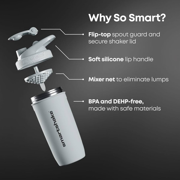 Шейкер (Shaker) Smartshake Reforce Stainless Steel (900 ml, black)